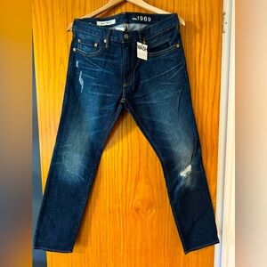 Distressed Gap Skinny Jeans In Dark Blue Wash